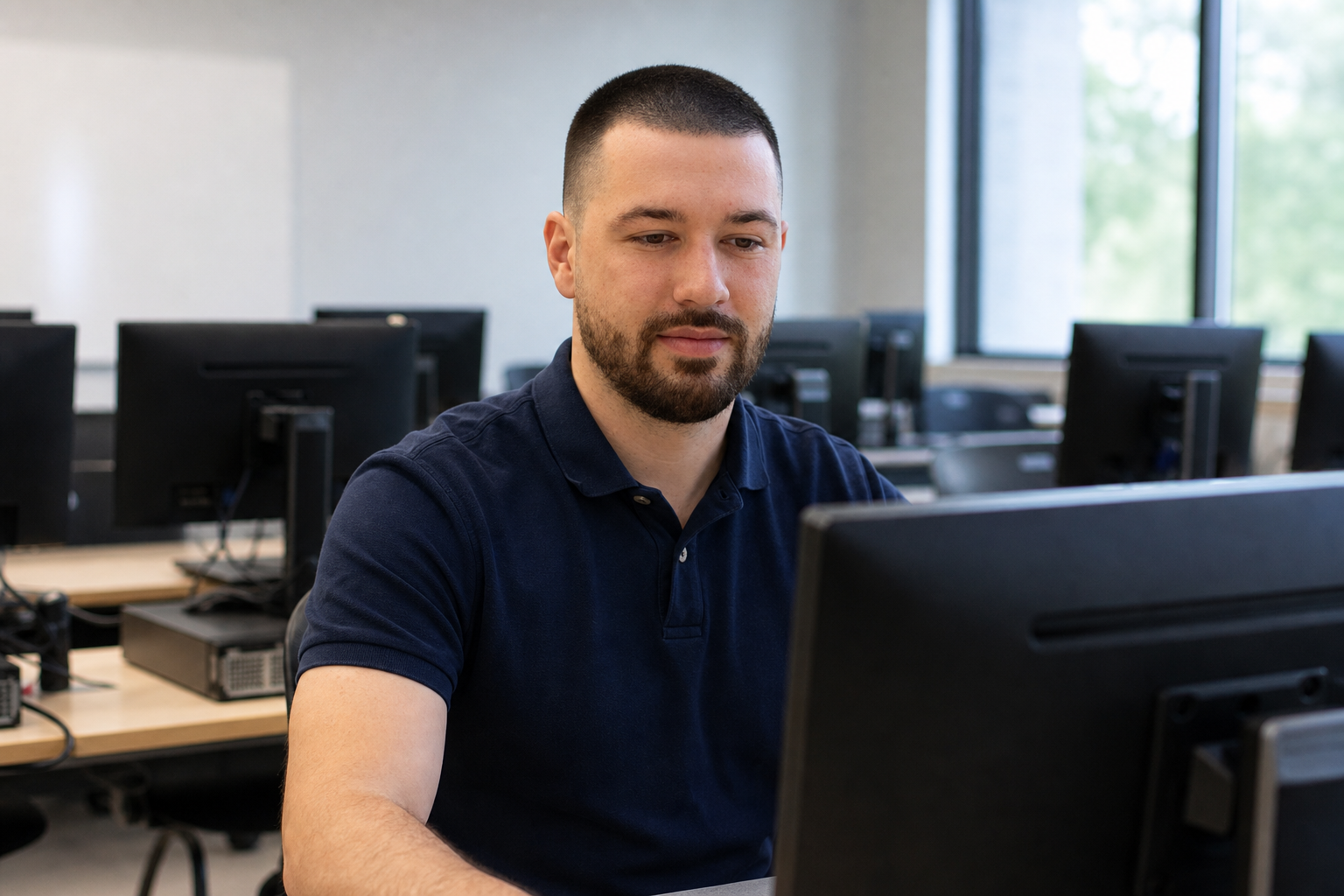 Chandler Drake Talley photo: working in a university computer lab Chandler Drake Talley, Senior AI Engineer — working in a university computer lab