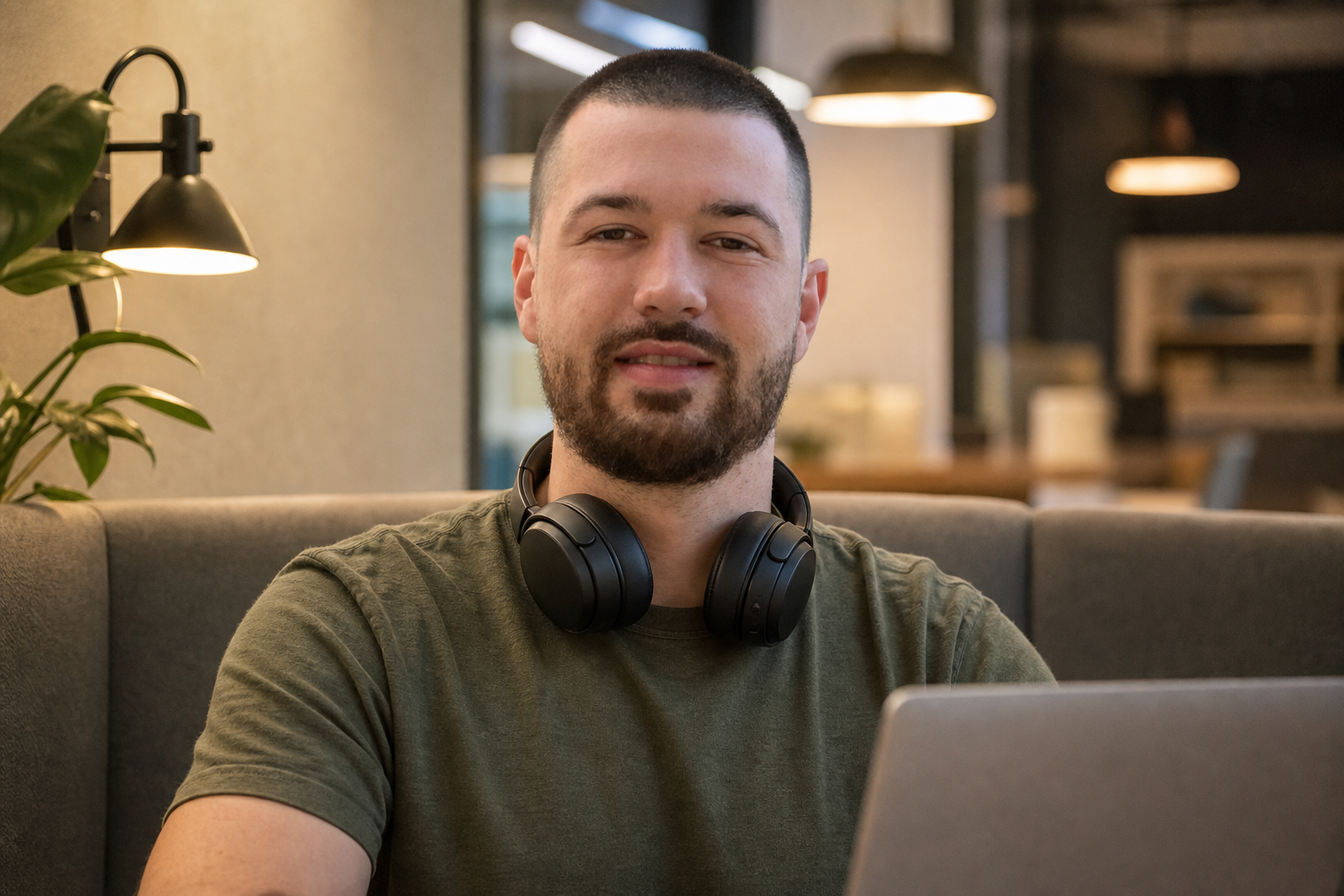Chandler Drake Talley photo: working in a coworking booth Chandler Drake Talley, Senior AI Engineer — working in a coworking booth