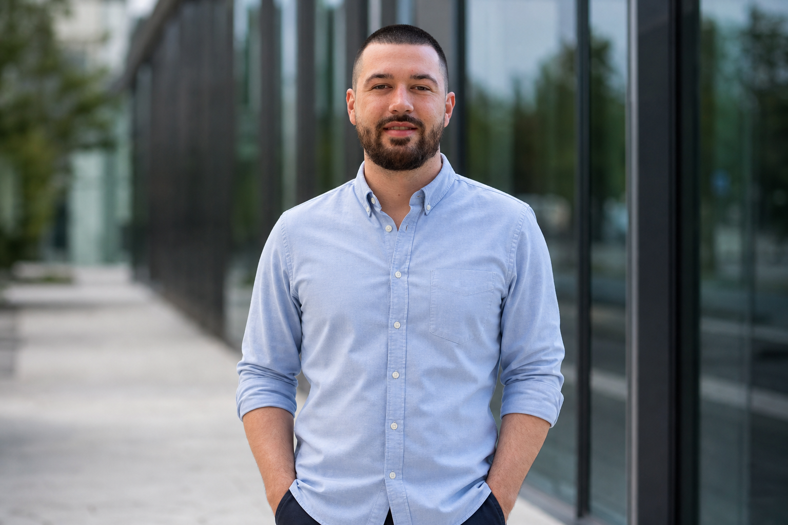 Chandler Drake Talley photo: professional portrait by glass architecture Chandler Drake Talley, Senior AI Engineer — professional portrait by glass architecture