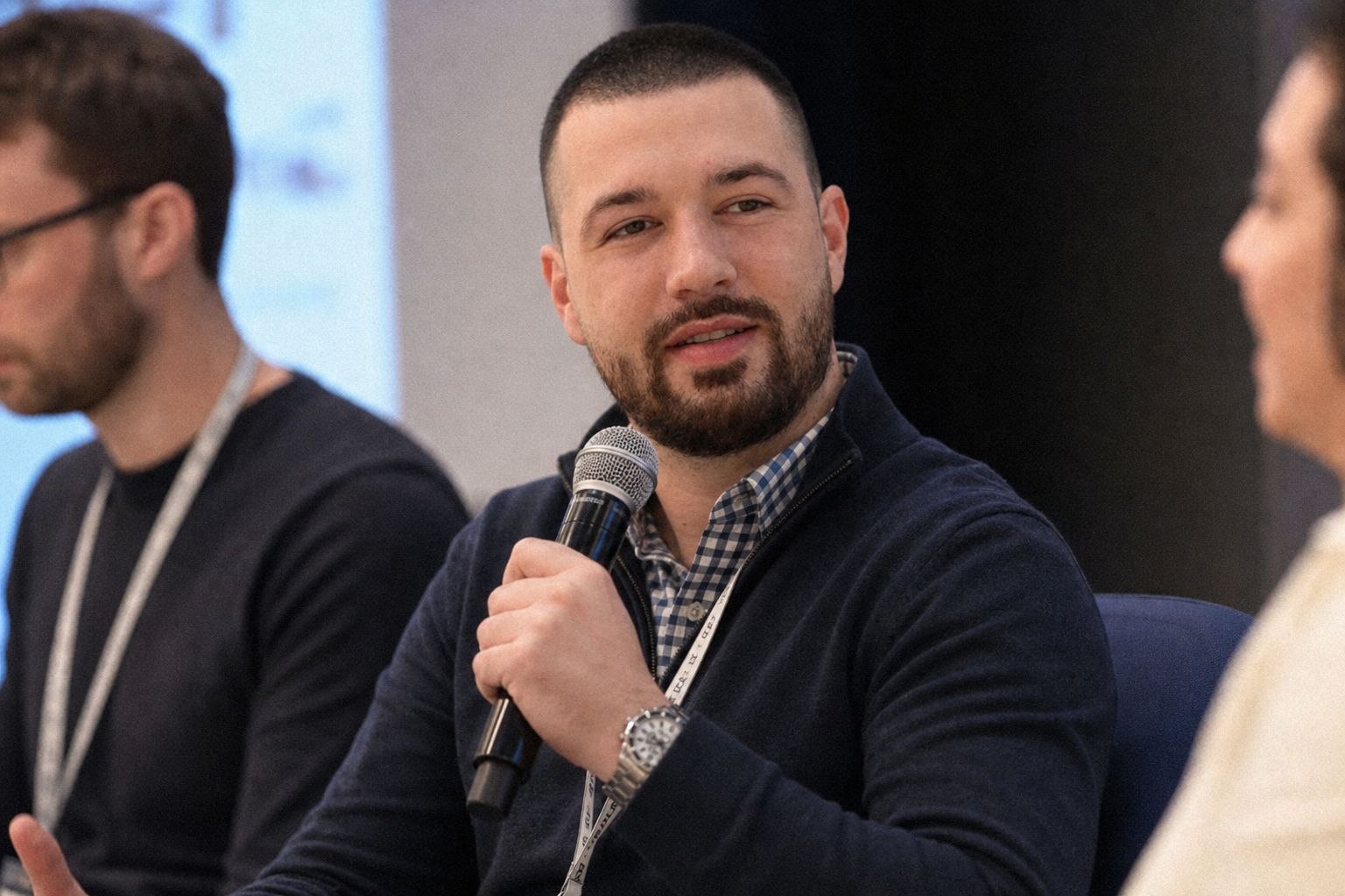 Chandler Drake Talley photo: speaking on a technology panel discussion Chandler Drake Talley, Senior AI Engineer — speaking on a technology panel discussion