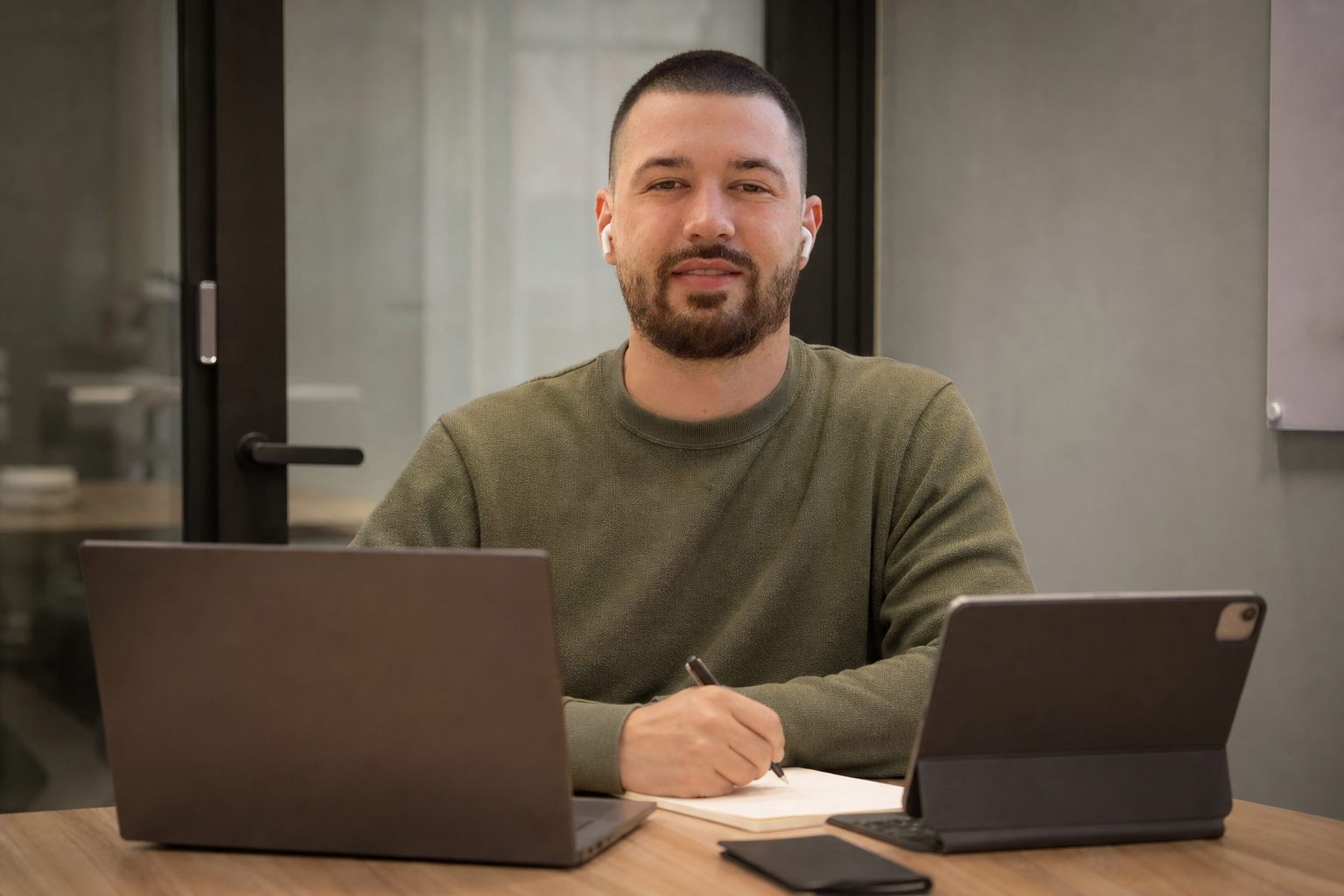 Chandler Drake Talley photo: studying in a quiet study room with a laptop Chandler Drake Talley, Senior AI Engineer — studying in a quiet study room with a laptop