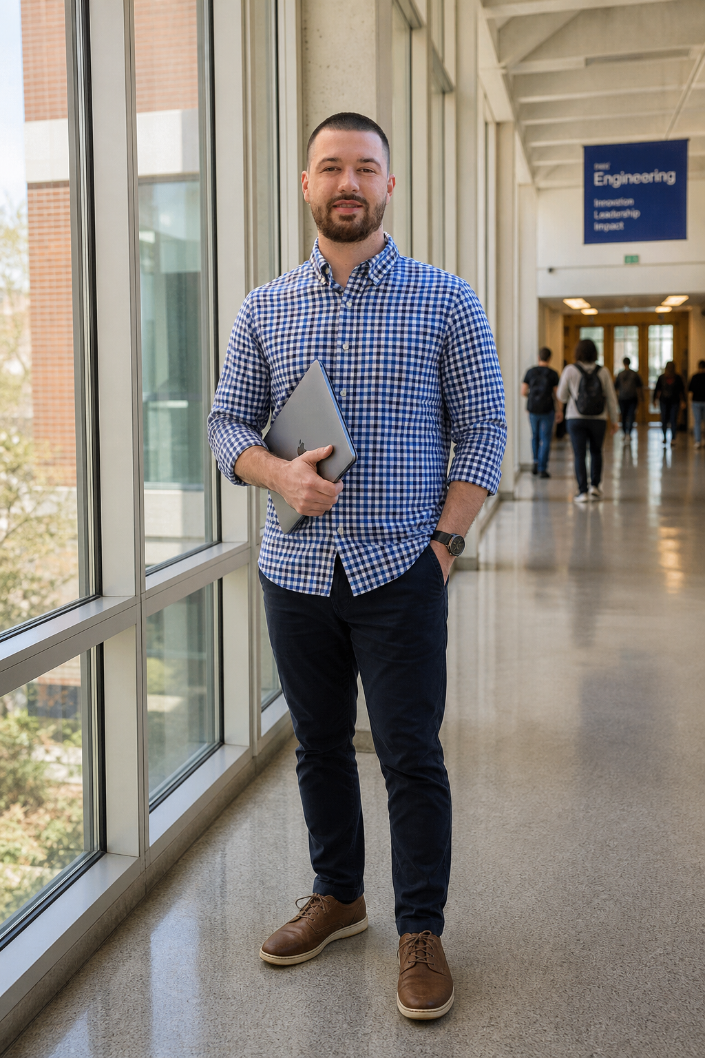 Chandler Drake Talley photo: in a university hallway Chandler Drake Talley, Senior AI Engineer — in a university hallway